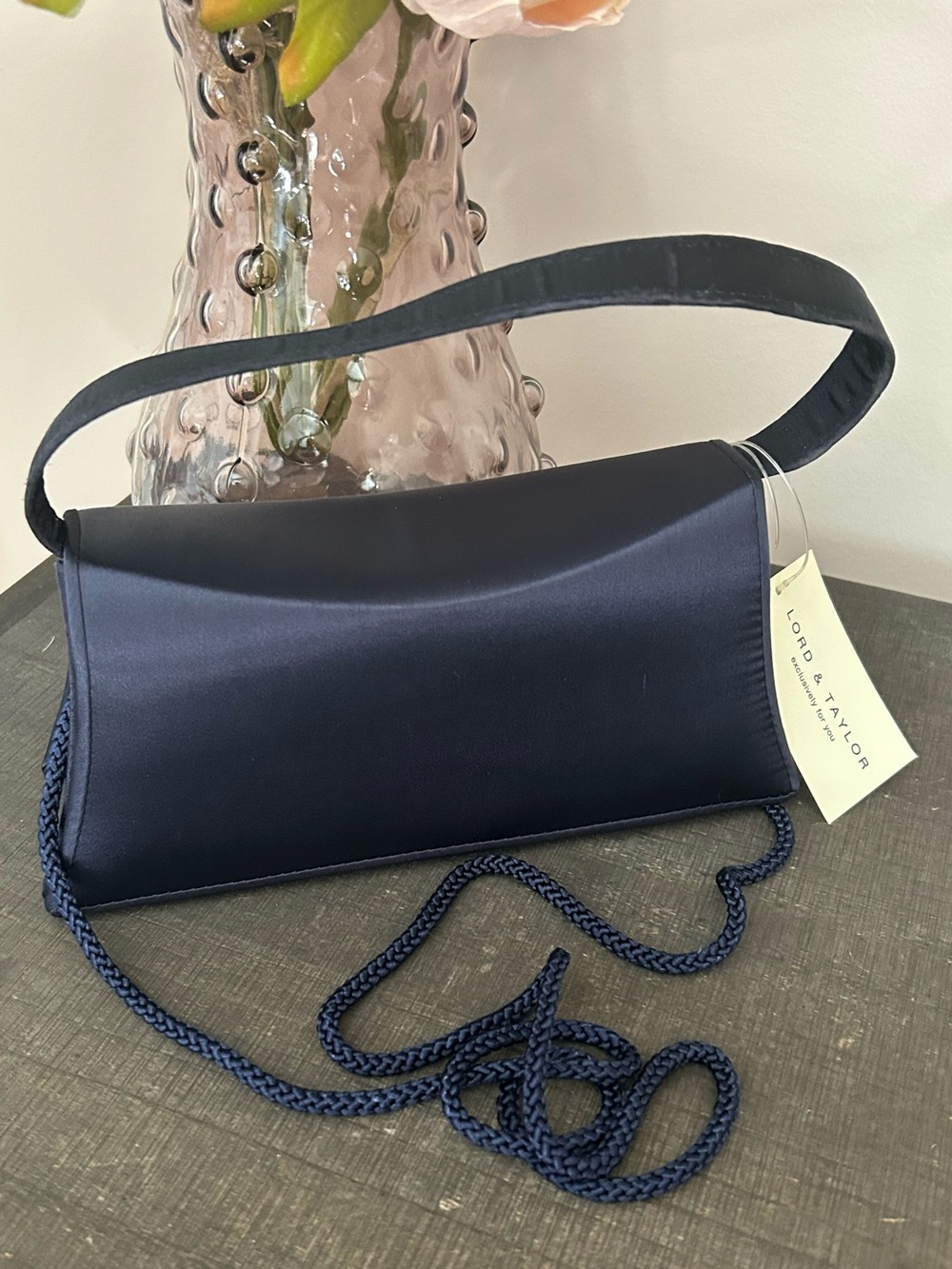 NWT Lord & Taylor Navy Evening Bag